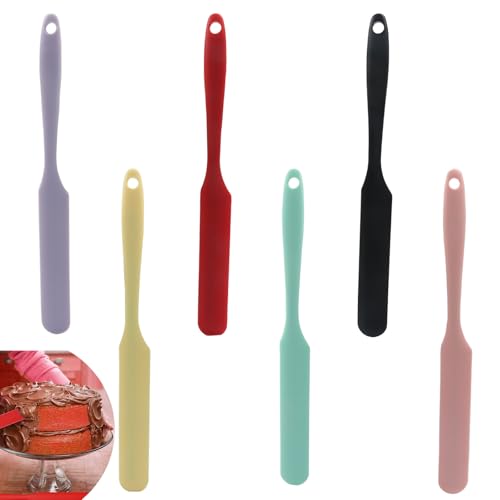 6-Pack Silicone Jar Spatulas - Non-Stick, Heat Resistant, 9.4 Inch