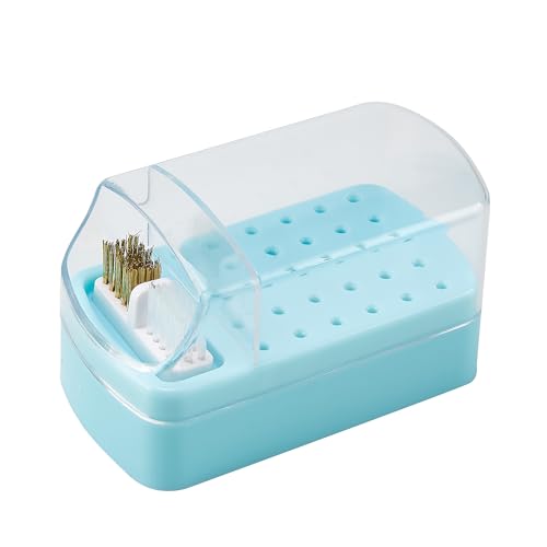 30-Hole Nail Drill Bit Holder and Cleaner Case with Brush