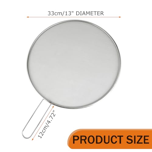 YOLCAR 13-Inch Stainless Steel Splatter Guard for Skillets & Pots