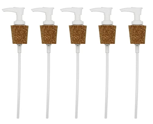 Creative Hobbies White Lotion Pump Dispenser with Cork Stopper (5 Pack)