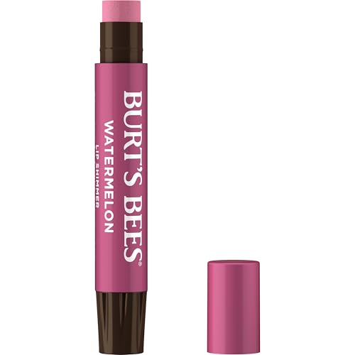 Burt's Bees Lip Shimmer, Moisturizing Tinted Lip Balm, Watermelon, 0.09 oz