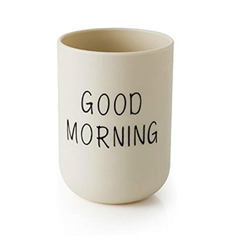 Beige Toothbrush Holder Cup - Unbreakable & Reusable Bathroom Organizer