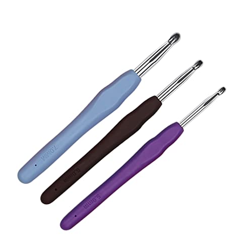 3-Piece Crochet Hook Set - 5.0mm, 6.0mm, 7.0mm - Comfortable Grip
