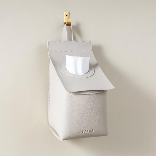OLETHA Hanging Tissue Box Cover for Kleenex Cube Boxes, Light Taupe
