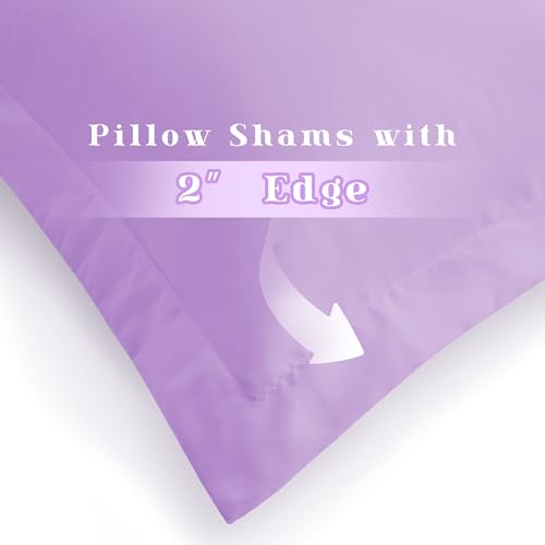 Homiest Light Purple Body Pillow Sham, 2-Inch Flange Microfiber