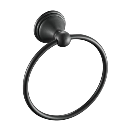 Sagetta Matte Black Towel Ring - 5.5-Inch Wall Mount Holder