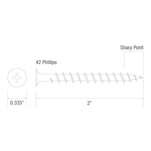 Grip-Rite 2-Inch Exterior Wood Screws, PrimeGuard Coated, 129 Count