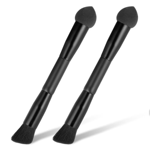 Eldraqth 2pcs Dual-Ended Hairline Brushes with Sponge Tip for Root Touch Up