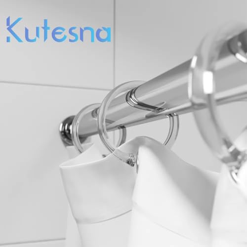 Kutesna Clear Shower Curtain Rings - 12 Pack with Snap-Close Design