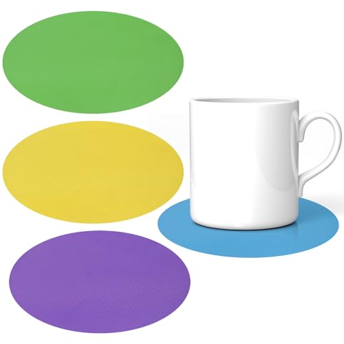 Litoexpe 4-Pack Round Rubber Jar Opener Pads - Non-Slip & Heat-Insulated