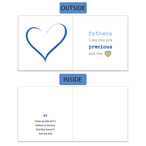 Touching Father's Day Card with Wooden Heart - Misaria
