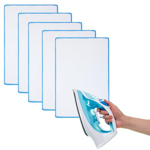 Hahafelt 5-Pack Heat Resistant Mesh Ironing Pressing Cloth 15.75x23.62in