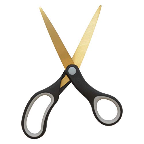 Westcott 8-Inch Titanium-Bonded Scissors 2-Pack for Office & Home, Black/Gold