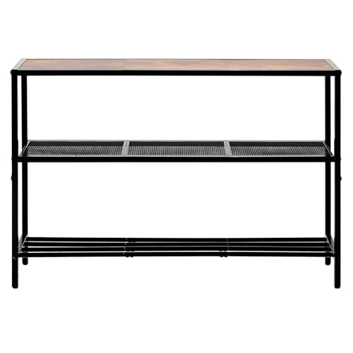 VEVOR Narrow Console Table, 41.7 Inch Entryway Table, 3-Tier Hallway Table, Sofa Table with Metal Frame, Console Tables for Entryway, Hallway, Living Room & Bedroom