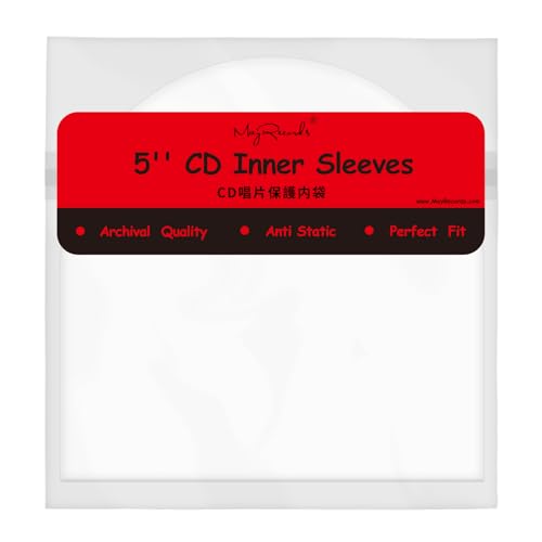 100PCS CD/DVD Inner Sleeves - Transparent Plastic Protection