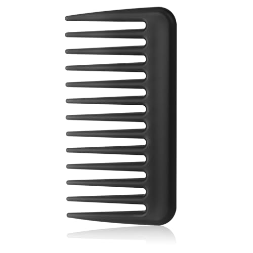 Mozeat Lens Mini Travel Wide Tooth Comb - Black Pocket Hair Comb