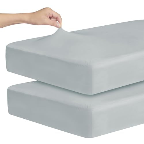 Soft Stretchy Crib Sheets for Boys & Girls - 2 Pack, 52"x28"