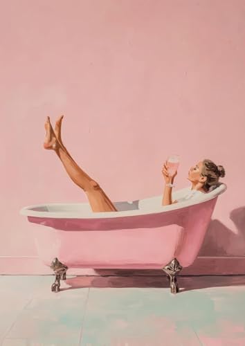 GUMITOON Pink Bathroom Diamond Art Kit - Full Drill 12"x16"