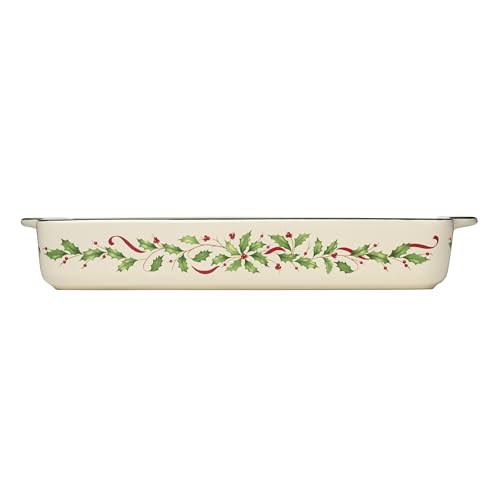 Holiday Stoneware Rectangular Baking Dish - Large Christmas Decor
