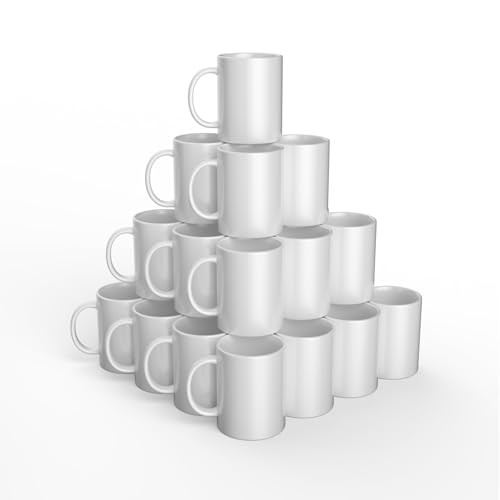 Cricut Ceramic Sublimation Mugs, 14.4 Oz, 36 Count, Microwave & Dishwasher Safe