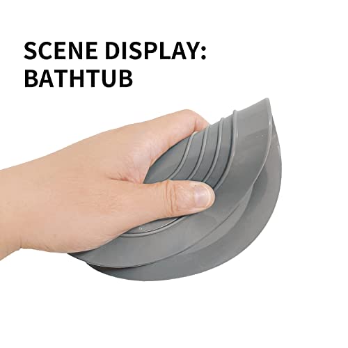 MATATAMAX 6-Inch Silicone Tub Stopper - 2 Pack, White & Grey Drain Plug