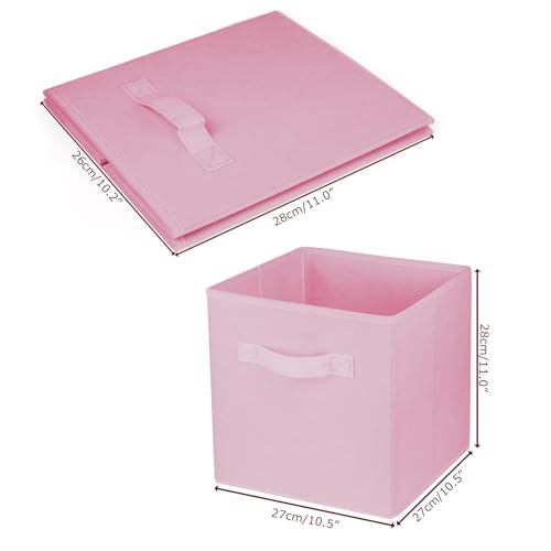 Zuihug 10.5-Inch Collapsible Fabric Storage Cubes - Pink, Set of 2