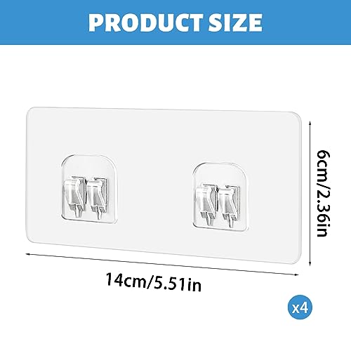 Chris.W 4 Pack Clear Suction Adhesive Wall Stickers for Bathroom Shower Shelf