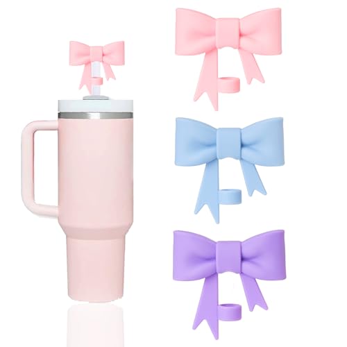 Cute Bow Straw Covers for Stanley 30/40 oz Tumblers - 3 Pack