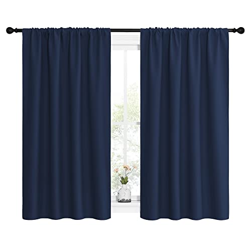 NICETOWN Navy Blackout Curtains, 42"W x 54"L, 2 Panels