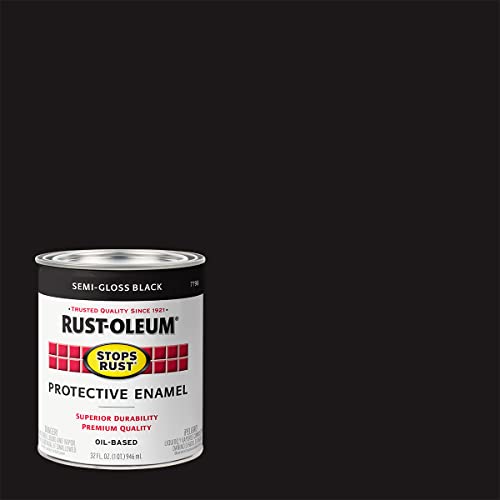 Rust-Oleum Stops Rust Semi-Gloss Black Paint Quart - Durable Protection