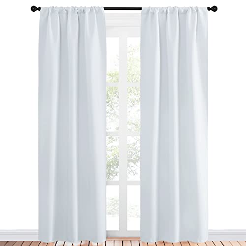 NICETOWN Greyish White Thermal Insulated Curtains - 34"W x 84"L (Pack of 2)