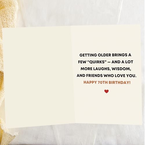 70th Birthday Card for Women and Men - OJ 948 Luxury Linen Greeting Card