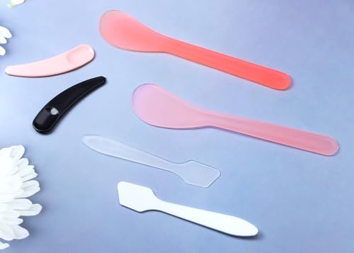 Plastic Cosmetic Spatula and Beauty Scoop Set for Face Mask Mixing - 6 Pack