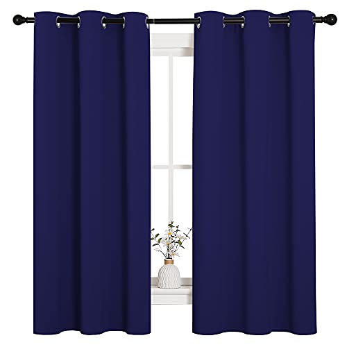 NICETOWN Navy Blue Blackout Curtains 42"W x 63"L - 2 Panels