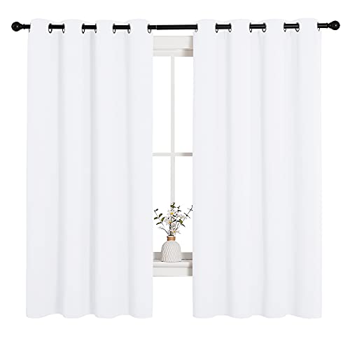 NICETOWN Draperies Curtains Panels, 2 55 by 68-inch, White