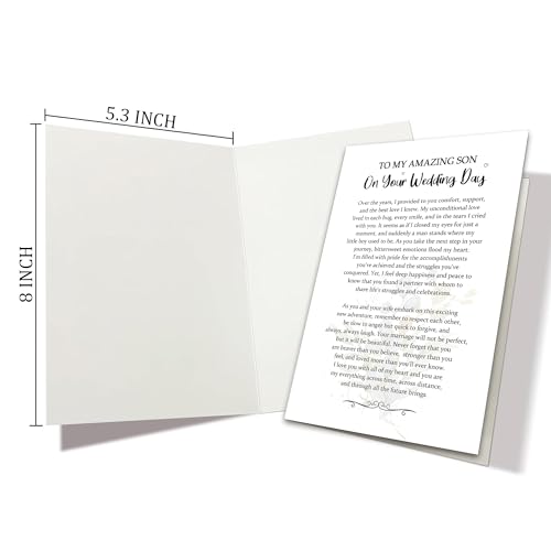 To My Son on Wedding Day Keepsake Card - Groom Gift from Mom (HLHK-9)