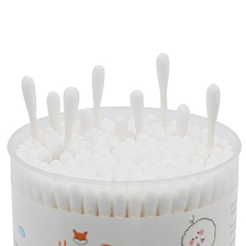 HOMEFOX Organic Cotton Swabs Precision Pointed - 200 Count Pointy & Round