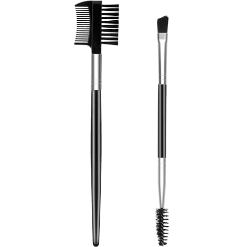 Eyebrow Brush and Eyelash Comb 2-Piece Professional Makeup Tool Set
