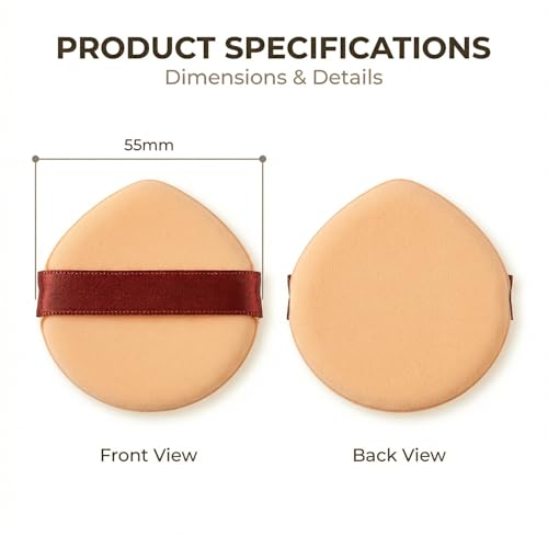 Leather-Surfaced Powder Puffs 3PCS Soft Makeup Sponge for Liquid and Cream Foundation