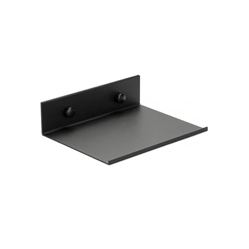 6 Inch Black Floating Shelf - Wall Mounted Metal Display Shelf