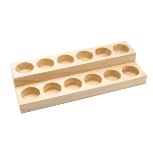 2-Tier Essential Oil Display Stand - Solid Wood Holder for Bottles