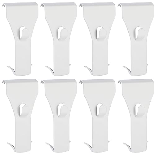 Ripeng White Brick Wall Clip Hooks - 8 Pcs No Drill Hangers