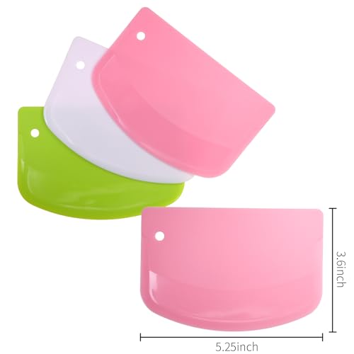 Patty Both Plastic Dough Scraper and Bowl Cutter - 3 Pack Pastry Tools