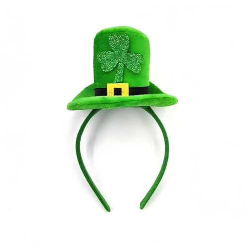 St. Patrick's Day Shamrock Headband with Mini Top Hat - Green