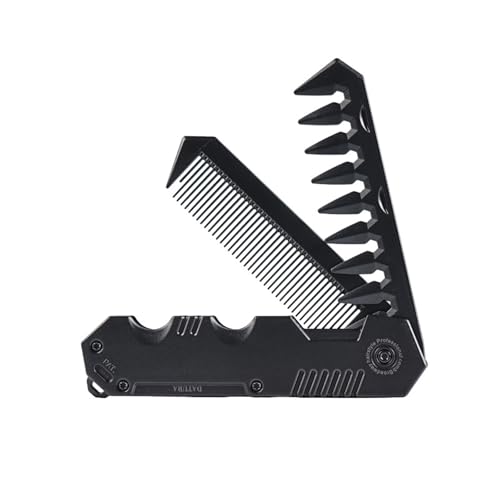 BQWanFA 2-in-1 Folding Pocket Comb for Men - Fine & Wide Tooth Beard & Hair Styling Tool