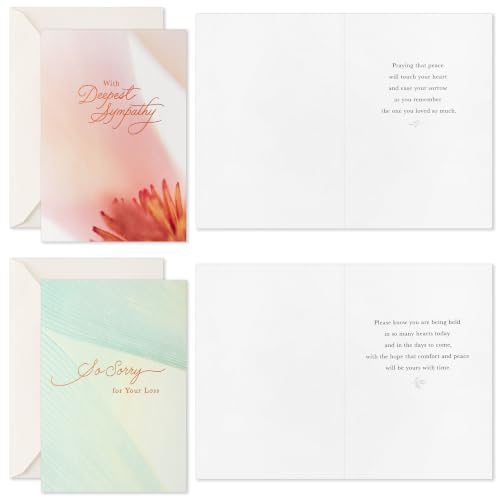 Hallmark Sympathy Cards Assorted 16-Pack with Envelopes - Nature Design, Supportive Sentiments, 5" x 7.19" (Variation: Cards)