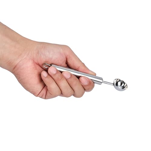 Restaurantware Stainless Steel Melon Baller - 6 Pack - German Standard Fruit Scooper, Ergonomic Grip, Dishwasher Safe - Fruit Baller For Watermelon, Cantaloupe, Butter, DIY Fruit Platter
