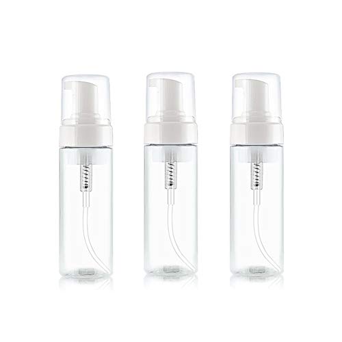 Erioctry 3-Pack 100ml Clear Plastic Foam Pump Bottles for Travel Soap