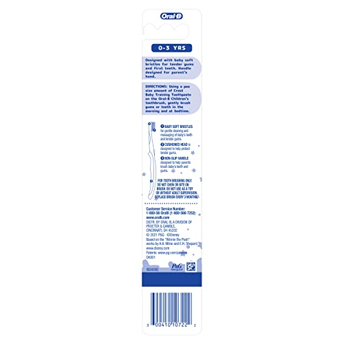 Oral-B Baby Toothbrush, Disney Pooh Soft Bristles, 0-3 Years