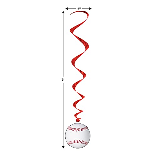 Beistle Sports Whirls - 5 Count Hanging Decorations for Parties